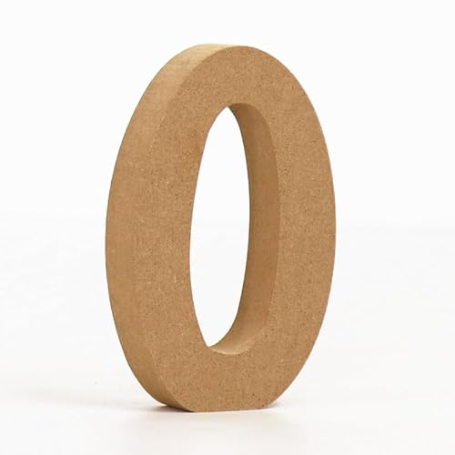 10CM hochdichte massive Kiefernfaserplatte, Alphabet-Ornamente, Zahlen und Symbole, Holzhandwerk, natürliche Holzfarbe, kreative Buchstaben für Heimdekoration (Nummer 0) von ZoTuoART