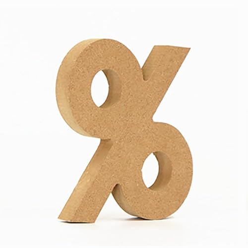 10CM hochdichte massive Kiefernfaserplatte, Alphabet-Ornamente, Zahlen und Symbole, Holzhandwerk, natürliche Holzfarbe, kreative Buchstaben für Heimdekoration (Symbol%) von ZoTuoART