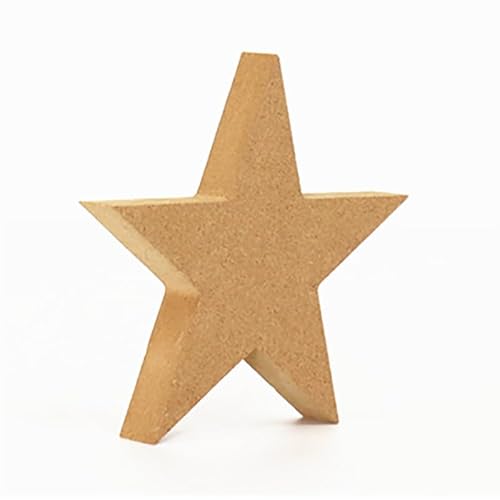 10CM hochdichte massive Kiefernfaserplatte, Alphabet-Ornamente, Zahlen und Symbole, Holzhandwerk, natürliche Holzfarbe, kreative Buchstaben für Heimdekoration (Symbol stern) von ZoTuoART