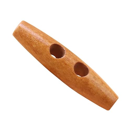 Knebelknöpfe aus Naturholz – Holzhorn, 2 Löcher, Ersatzknöpfe – Olivenform, Holzknebel, Nähschnalle, Basteln, DIY-Kleidungszubehör, braun-mittel, 60 mm, 12 Stück von ZoTuoART