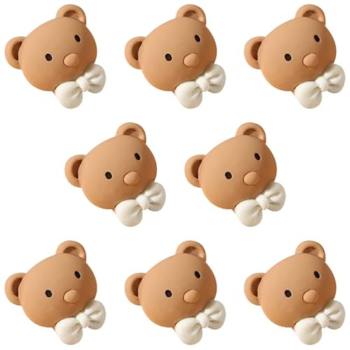 ZoTuoART 8 Stück 20 mm Kaffee-Kunstharz-Knöpfe – Cartoon-Tier-niedlicher Kinder-Hemdknopf – DIY handgefertigte Kleidungszubehör Nähknöpfe für Kinder Bär (Kaffee) von ZoTuoART