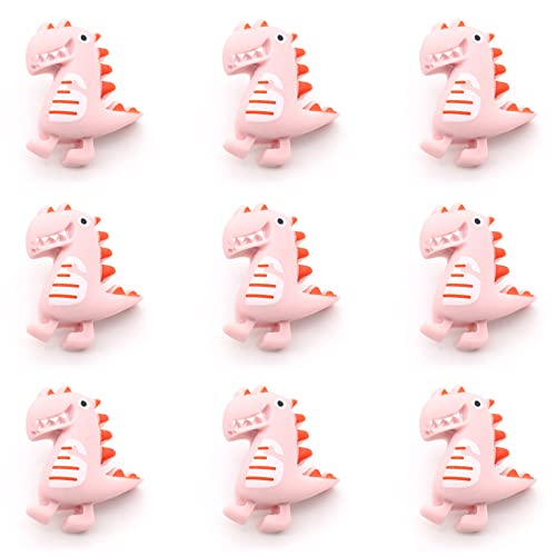 ZoTuoART 9 Stück niedliche Cartoon-Ersatzknöpfe – bunte Tierknöpfe für Kinder, Hemden, Pullover, Bekleidungszubehör – DIY handgefertigte Nähknöpfe Dinosaurier (rosa) von ZoTuoART