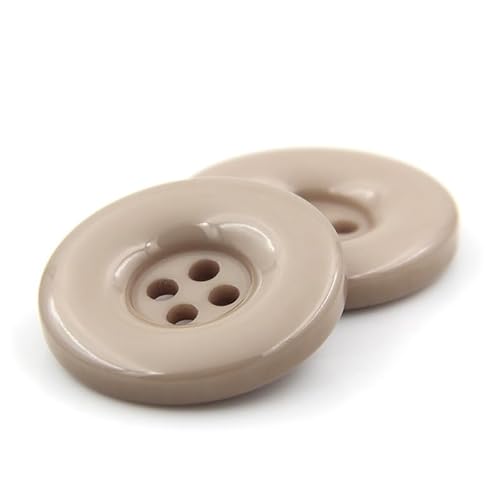 ZoTuoART Runde Harzknöpfe, 4-Loch-Flachknöpfe, Ersatzknöpfe für Mäntel, Hemden, Hosen, Kleidungszubehör, DIY-Näheien und Handwerksprojekte, Beige, 34mm(1.3''), 10Pcs von ZoTuoART