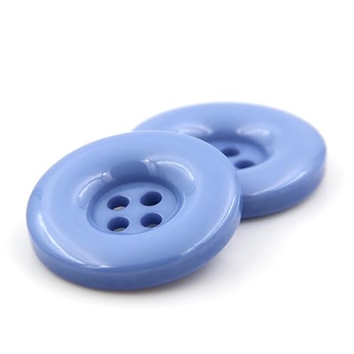 ZoTuoART Runde Harzknöpfe, 4-Loch-Flachknöpfe, Ersatzknöpfe für Mäntel, Hemden, Hosen, Kleidungszubehör, DIY-Näheien und Handwerksprojekte, Blau, 20mm(0.8''), 30Pcs von ZoTuoART