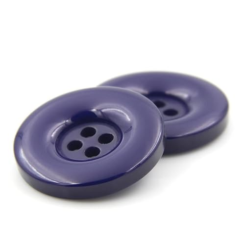 ZoTuoART Runde Harzknöpfe, 4-Loch-Flachknöpfe, Ersatzknöpfe für Mäntel, Hemden, Hosen, Kleidungszubehör, DIY-Näheien und Handwerksprojekte, Blaulila, 30mm(1.2''), 10Pcs von ZoTuoART
