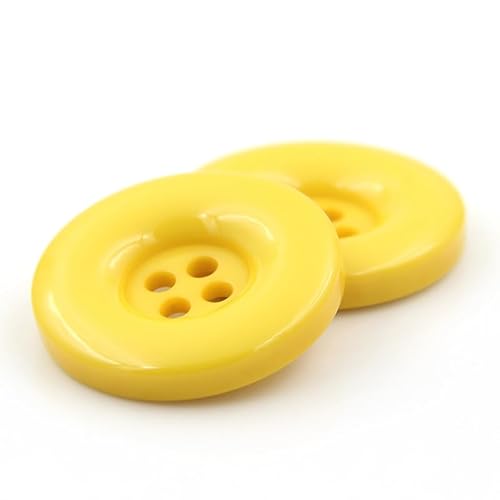 ZoTuoART Runde Harzknöpfe, 4-Loch-Flachknöpfe, Ersatzknöpfe für Mäntel, Hemden, Hosen, Kleidungszubehör, DIY-Näheien und Handwerksprojekte, Gelb, 18mm(0.7''), 30Pcs von ZoTuoART