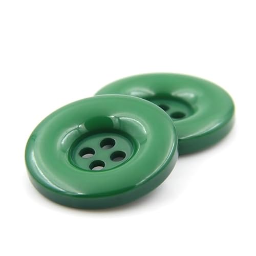 ZoTuoART Runde Harzknöpfe, 4-Loch-Flachknöpfe, Ersatzknöpfe für Mäntel, Hemden, Hosen, Kleidungszubehör, DIY-Näheien und Handwerksprojekte, Grün, 20mm(0.8''), 30Pcs von ZoTuoART