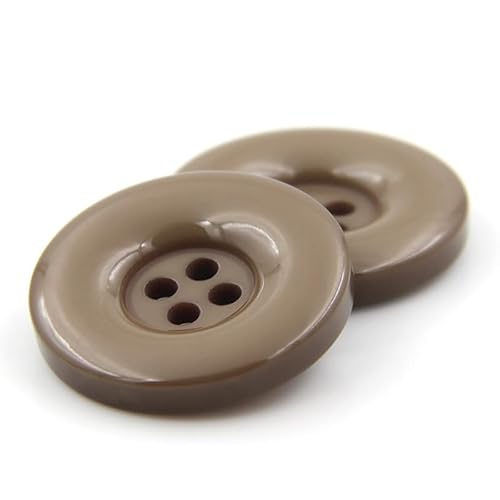 ZoTuoART Runde Harzknöpfe, 4-Loch-Flachknöpfe, Ersatzknöpfe für Mäntel, Hemden, Hosen, Kleidungszubehör, DIY-Näheien und Handwerksprojekte, Hellbraun, 20mm(0.8''), 30Pcs von ZoTuoART
