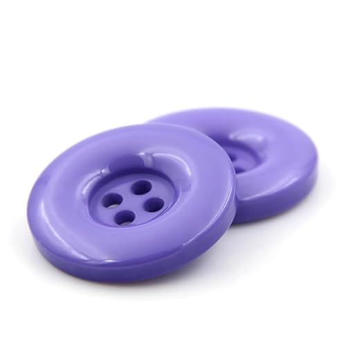 ZoTuoART Runde Harzknöpfe, 4-Loch-Flachknöpfe, Ersatzknöpfe für Mäntel, Hemden, Hosen, Kleidungszubehör, DIY-Näheien und Handwerksprojekte, Helllila, 18mm(0.7''), 30Pcs von ZoTuoART