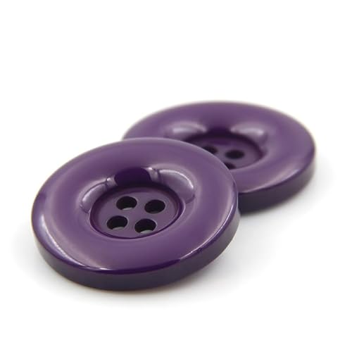 ZoTuoART Runde Harzknöpfe, 4-Loch-Flachknöpfe, Ersatzknöpfe für Mäntel, Hemden, Hosen, Kleidungszubehör, DIY-Näheien und Handwerksprojekte, Lila, 23mm(0.9''), 20Pcs von ZoTuoART