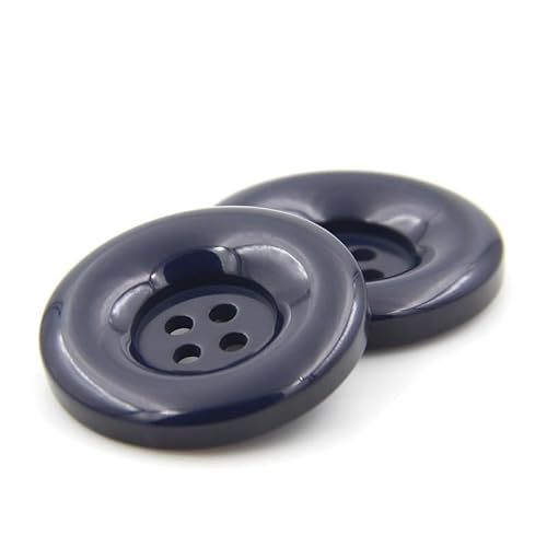 ZoTuoART Runde Harzknöpfe, 4-Loch-Flachknöpfe, Ersatzknöpfe für Mäntel, Hemden, Hosen, Kleidungszubehör, DIY-Näheien und Handwerksprojekte, Marineblau, 20mm(0.8''), 30Pcs von ZoTuoART