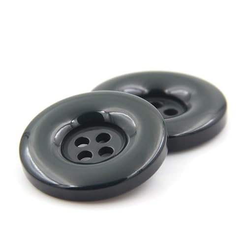 ZoTuoART Runde Harzknöpfe, 4-Loch-Flachknöpfe, Ersatzknöpfe für Mäntel, Hemden, Hosen, Kleidungszubehör, DIY-Näheien und Handwerksprojekte, Schwarzgrün, 30mm(1.2''), 10Pcs von ZoTuoART