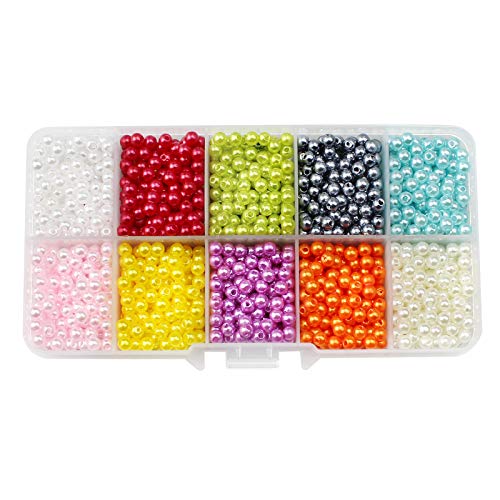 ZoZoMaiy 2000 Stück 4mm Glasperlen Runde, 10 Farben Kunstperle Runde Perlen mit Loch, Bastelperlen für Halsketten, Armbänder, Handwerk DIY Schmuck Machen ZoZoMaiy 2000 Stück 4mm Glasperlen Runde, 10 Farben Kunstperle Runde Perlen mit Loch, Bastelperlen für Halsketten, Armbänder, Handwerk DIY Schmuck Machen von ZoZoMaiy