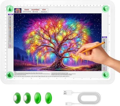Zocelight A4 Leuchttisch Für Diamantmalerei,11000 Lux Ultraheller Leuchtplatte,Seitliche Tastenbedienung, 3-Farben Led Lichtpad,Magnetisch Lichtplatte Für Skizzieren,Zeichnen, Tattoo,Designen(Weiß) Zocelight A4 Leuchttisch Für Diamantmalerei,11000 Lux Ultraheller Leuchtplatte,Seitliche Tastenbedienung, 3-Farben Led Lichtpad,Magnetisch Lichtplatte Für Skizzieren,Zeichnen, Tattoo,Designen(Weiß) von Zocelight
