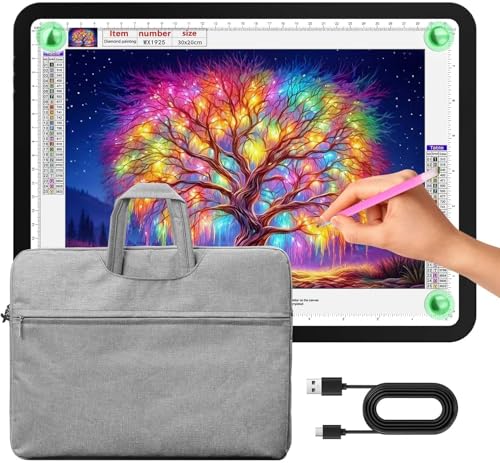 Zocelight A4 Leuchttisch mit Tasche Für Diamantmalerei,11000 Lux Ultraheller Leuchtplatte,Seitliche Tastenbedienung,3-Farben Led Lichtpad,Magnetisch Lichtplatte Für Skizzieren,Zeichnen,Tattoo(Schwarz) Zocelight A4 Leuchttisch mit Tasche Für Diamantmalerei,11000 Lux Ultraheller Leuchtplatte,Seitliche Tastenbedienung,3-Farben Led Lichtpad,Magnetisch Lichtplatte Für Skizzieren,Zeichnen,Tattoo(Schwarz) von Zocelight