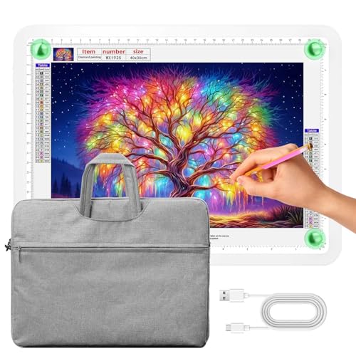 Zocelight A4 Leuchttisch mit Tasche Für Diamantmalerei,11000 Lux Ultraheller Leuchtplatte,Seitliche Tastenbedienung,3-Farben Led Lichtpad,Magnetisch Lichtplatte Für Skizzieren,Zeichnen,Tattoo(Weiß) Zocelight A4 Leuchttisch mit Tasche Für Diamantmalerei,11000 Lux Ultraheller Leuchtplatte,Seitliche Tastenbedienung,3-Farben Led Lichtpad,Magnetisch Lichtplatte Für Skizzieren,Zeichnen,Tattoo(Weiß) von Zocelight