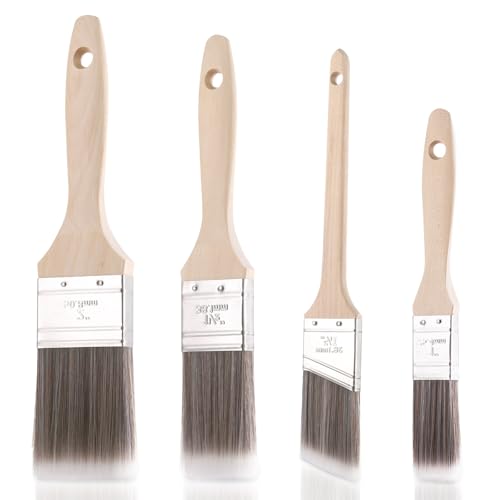 Zocipro 4 Stück Lasurpinsel Holz Außen, 3 Flachpinsel 25mm /38mm / 50mm & 1 Winkelpinsel 38mm mit Aufhängeloch im Holzgriff, Malerpinsel Set Lackierpinsel Set mit Stahlzwinge, Pinsel, Pinselset Zocipro 4 Stück Lasurpinsel Holz Außen, 3 Flachpinsel 25mm /38mm / 50mm & 1 Winkelpinsel 38mm mit Aufhängeloch im Holzgriff, Malerpinsel Set Lackierpinsel Set mit Stahlzwinge, Pinsel, Pinselset von Zocipro