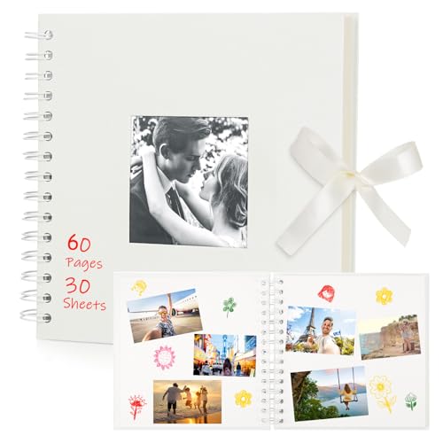 Zocipro Fotoalbum zum Selbstgestalten, 20.5x20.5cm Scrapbook 30 Blätter/60 Seiten Scrapbook Fotoalben, Fotobücher Kraftpapier Spiralalbum für Baby, Hochzeiten, Reisen, Jubiläen (Beige) von Zocipro