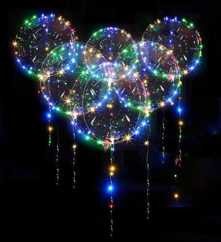 Zodight Leuchtende Luftballons, 50,8 cm, LED-Bobo-Ballons mit 3 m Lichtern für Hochzeit, Weihnachten, Geburtstag, Party, Dekoration, bunt, 10 Packungen von Zodight