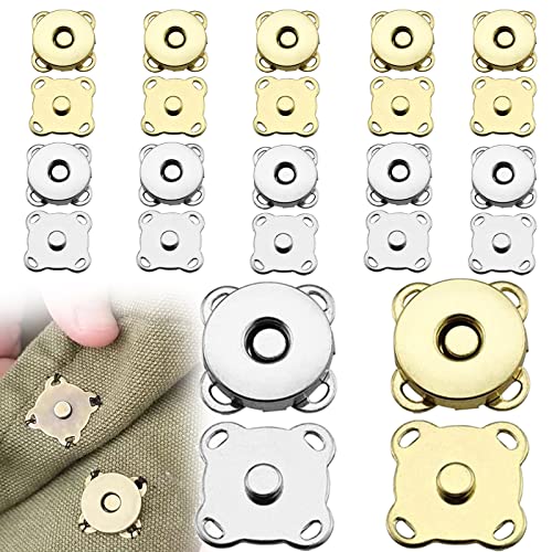 ZoeTekway 10 Paar Magnetknöpfe, Druckknöpfe zum annähen, Magnetverschluss Taschen, 14mm Magnetknopf Magnet Druckknopf für DIY Nähen Handwerk, Handtaschen, 2 Farben ZoeTekway 10 Paar Magnetknöpfe, Druckknöpfe zum annähen, Magnetverschluss Taschen, 14mm Magnetknopf Magnet Druckknopf für DIY Nähen Handwerk, Handtaschen, 2 Farben von ZoeTekway