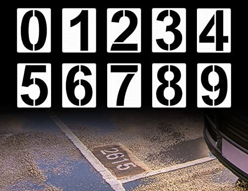 ZoeTekway 10 Stück Groß Zahlen Schablonen, Länge 20cm, schablone zahlen für parkplatzmarkierung, Wiederverwendbar Zahlenschablonen für Hausnummern von 0 bis 9 ZoeTekway 10 Stück Groß Zahlen Schablonen, Länge 20cm, schablone zahlen für parkplatzmarkierung, Wiederverwendbar Zahlenschablonen für Hausnummern von 0 bis 9 von ZoeTekway
