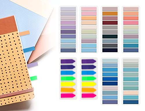 ZoeTekway Index Haftnotizen Tabs, 1480 Stück Farbe Stile Pagemarker Set, Farbe haftnotizen sticky notes, Schulbürobedarf, buch notizzettel zubehör, book tabs index tabs von ZoeTekway