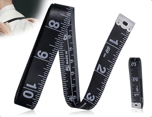 ZoeTekway Körper Maßband,Universal Doppelseitiges Schneidermaßband,verwendet für Haushalte Schneider Handwerker Körpervermessung Kleidung Nähen(Schwarz,150 cm) von ZoeTekway