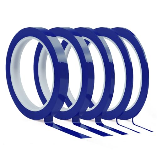 Malerkrepp Selbstklebendes Fineline Tape, 5 Rollen Masking Tape 3/5/10/12 mm x 50 m Klebeband Malerband Abklebeband Lackieren für Autolack Malerarbeiten Dekorieren, Blau von ZoeWei