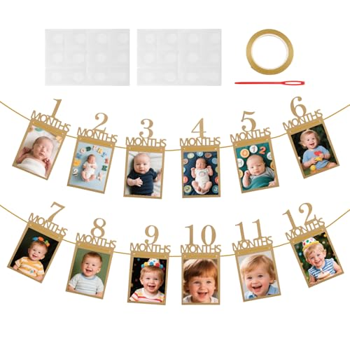 ZoeWei Girlande Ggeburtstag für 1 bis 12 Monate Baby Fotogirlande 1. Geburtstag Hängende Wanddekoration Geburtstagsdeko 1 Jahr Kraftpapier Erster Geburtstagsdeko für Jungen Mädchen Party ZoeWei Girlande Ggeburtstag für 1 bis 12 Monate Baby Fotogirlande 1. Geburtstag Hängende Wanddekoration Geburtstagsdeko 1 Jahr Kraftpapier Erster Geburtstagsdeko für Jungen Mädchen Party von ZoeWei