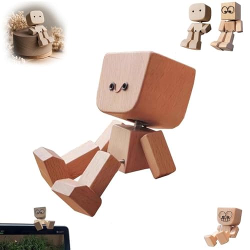 Zoefun Wackelfigur Auto, Wackelnde Holzfiguren, lustige Wackelkopf-Autodekoration, handgefertigte Holz-Auto-Ornamente, Actionfiguren, Schreibtisch-Ornamente (1, C) von Zoefun
