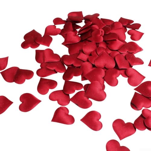 Romantische Tischdekoration mit 200 künstlichen 3D-Herzblüten, perfekte Ergänzung für jede Feier, Weinrot Romantische Tischdekoration mit 200 künstlichen 3D-Herzblüten, perfekte Ergänzung für jede Feier, Weinrot von Zoegneer