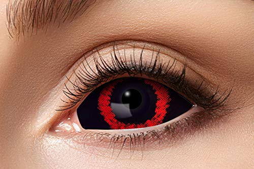 Eyecatcher 84091541-s07 - Farbige Sclera Kontaktlinsen, 1 Paar, für 6 Monate, Schwarz, Rot, Karneval, Fasching, Halloween von Zölibat