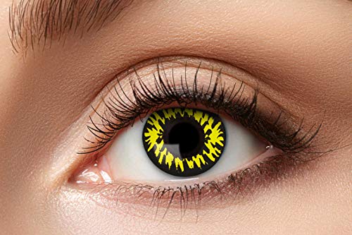 Eyecatcher 84065141-714 - Farbige Kontaktlinsen, 1 Paar, für 12 Monate, Gelb, Halloween, Karneval, Fasching von Zoelibat
