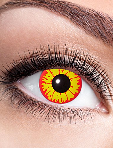Eyecatcher 84063141-615 - Farbige Kontaktlinsen, 1 Paar, für 12 Monate, Rot, Schwarz, Karneval, Fasching, Halloween von Zoelibat