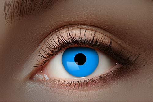 Eyecatcher 84027541-059 - Farbige UV-Kontaktlinsen, 1 Paar, für 12 Monate, Blau leuchtend, Karneval, Fasching, Halloween von Zoelibat