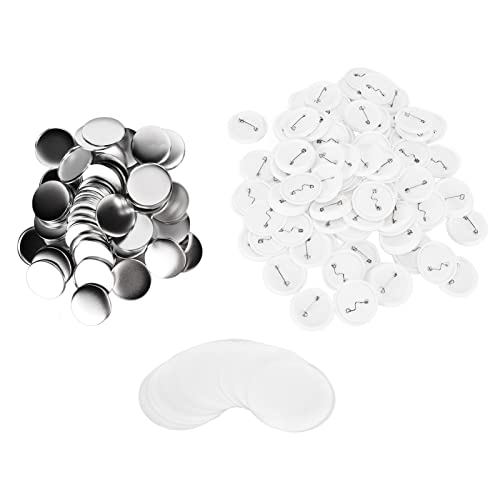 100 Sets Abzeichen, Knopfteile, Metallknöpfe, Anstecknadel-Set, Metall, blanko, rundes Abzeichen-Abzeichenset, für Knopfstifthersteller, Bastelbedarf (50 mm Abzeichen, 100 Sets) von Zoeyilan