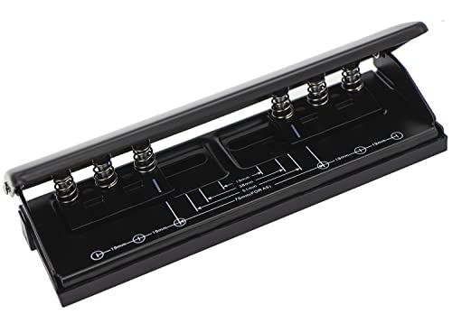 Zofly Verstellbarer 6-Loch-Stanzer für A5 Sechs-Ringbuchplaner - Metall, Schwarz, elegant, metallisch von Zofly