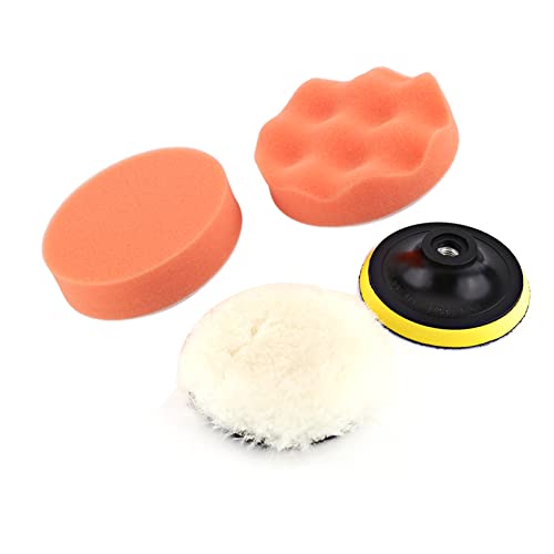 5pcs 4 -Zoll -Polierpolierkit -Kit -Werkzeug für Autopolierpuffer mit M10 Bohradapter Professioneller Schwamm und Wollpolster für das Polieren von Autos und Wachsen weicher und von Zohisin