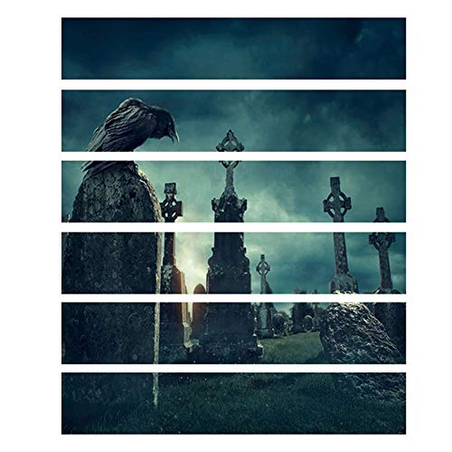 Halloween 3D -Treppe Wandkrähe Grabstein Aufkleber Spooky Home Party ation PVC Material Flexible Platzierung für Haunted Haven -Transformation von Zohisin