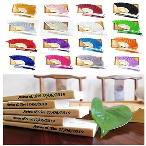 Hochzeitsfächer aus Seide, personalisierbar, für Hochzeit, Brautparty, besondere Anlässe, rustikale Gastgeschenke, 70 Stück Hochzeitsfächer aus Seide, personalisierbar, für Hochzeit, Brautparty, besondere Anlässe, rustikale Gastgeschenke, 70 Stück von ZoikoM