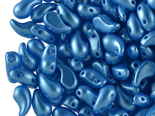 20stk ZoliDuo® Linke Version Perlen - Tschechisch Gepresste Glasperlen in der Form Einer Teardrop 5x8mm mit Zwei Löchern, Alabaster Pastel Turquoise von ZoliDuo Beads