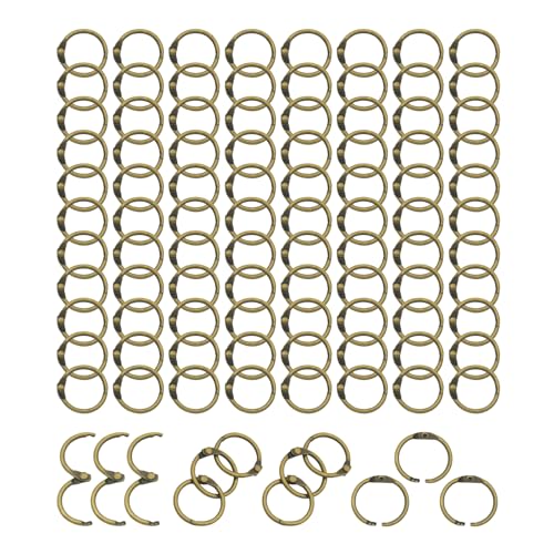 Loseblatt-Binderinge, Innendurchmesser: 16 mm, Metall, Bronze, Buchbinderringe, Papierringe, Clips, Schlüsselanhänger, Karteikarten, Ringe, ideal für Zuhause, Schule, Büro, 100 Stück Loseblatt-Binderinge, Innendurchmesser: 16 mm, Metall, Bronze, Buchbinderringe, Papierringe, Clips, Schlüsselanhänger, Karteikarten, Ringe, ideal für Zuhause, Schule, Büro, 100 Stück von ZoloAJay