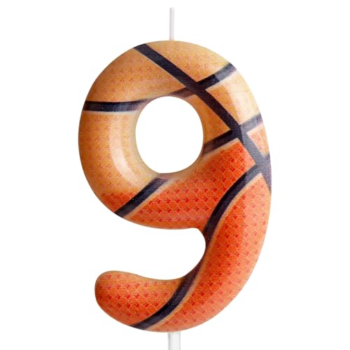 Zolunu Basketball Geburtstag Kerze, Basketball Themed 9 Geburtstag Kuchen Kerze, Nummer 9 Kerze, Geburtstagskuchen Topper für Jungen Mädchen Kinder Sport-Themed Party Dekorationen Zubehör Zolunu Basketball Geburtstag Kerze, Basketball Themed 9 Geburtstag Kuchen Kerze, Nummer 9 Kerze, Geburtstagskuchen Topper für Jungen Mädchen Kinder Sport-Themed Party Dekorationen Zubehör von Zolunu