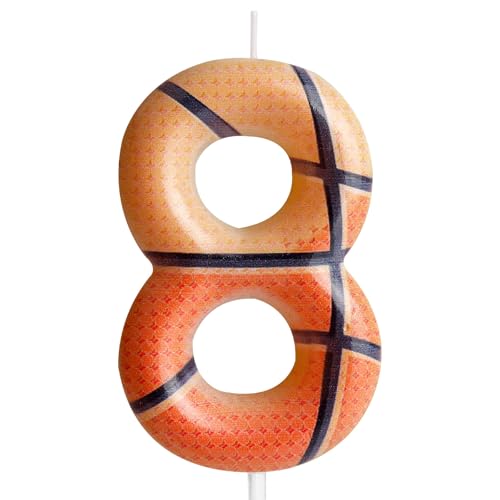 Zolunu Basketball-Geburtstagskerze, Basketball-Thema, 8 Geburtstag, Kuchenkerze, Zahl 8 Geburtstagskuchenaufsatz für Jungen, Mädchen, Kinder, Sport-Motto-Party-Dekorationen, Geburtstagsgeschenke Zolunu Basketball-Geburtstagskerze, Basketball-Thema, 8 Geburtstag, Kuchenkerze, Zahl 8 Geburtstagskuchenaufsatz für Jungen, Mädchen, Kinder, Sport-Motto-Party-Dekorationen, Geburtstagsgeschenke von Zolunu