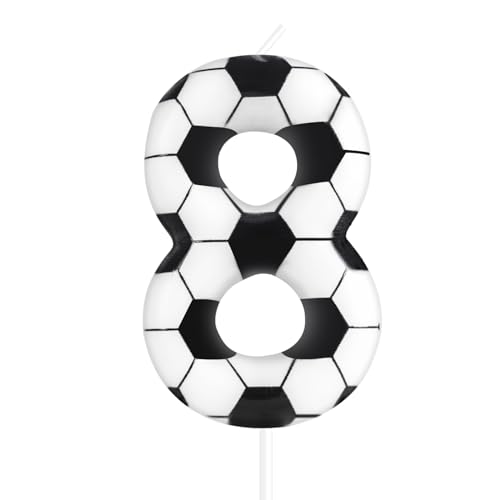 Zolunu Fußball Geburtstag Kerze, Fußball Themed 8 Geburtstag Kuchen Kerze, Nummer 8 Kerze, Geburtstagskuchen Topper für Jungen Mädchen Kinder Sport-Themed Party Dekorationen Zubehör Zolunu Fußball Geburtstag Kerze, Fußball Themed 8 Geburtstag Kuchen Kerze, Nummer 8 Kerze, Geburtstagskuchen Topper für Jungen Mädchen Kinder Sport-Themed Party Dekorationen Zubehör von Zolunu