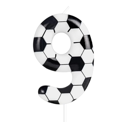 Zolunu Fußball Geburtstag Kerze, Fußball Themed 9 Geburtstag Kuchen Kerze, Nummer 9 Kerze, Geburtstagskuchen Topper für Jungen Mädchen Kinder Sport-Themed Party Dekorationen Zubehör Zolunu Fußball Geburtstag Kerze, Fußball Themed 9 Geburtstag Kuchen Kerze, Nummer 9 Kerze, Geburtstagskuchen Topper für Jungen Mädchen Kinder Sport-Themed Party Dekorationen Zubehör von Zolunu