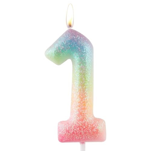 Zolunu Glitter bunte 1 Geburtstag Kerze, Geburtstag Nummer 1 Kerze Cake Toppers für Mädchen Frauen, Glitter bunte thematische Party Dekorationen liefert Geburtstagsgeschenke Zolunu Glitter bunte 1 Geburtstag Kerze, Geburtstag Nummer 1 Kerze Cake Toppers für Mädchen Frauen, Glitter bunte thematische Party Dekorationen liefert Geburtstagsgeschenke von Zolunu