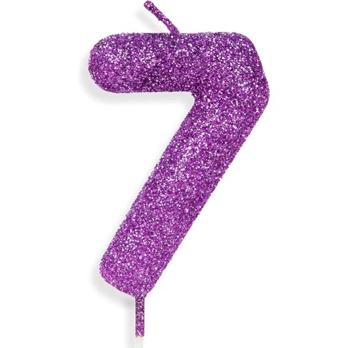 Zolunu lila rosa Geburtstag Kerze Nummer 7, Glitter Geburtstag Kerze Kuchen Toppers für Mädchen Frauen lila rosa Themed Party Dekorationen liefert Geburtstagsgeschenke Zolunu lila rosa Geburtstag Kerze Nummer 7, Glitter Geburtstag Kerze Kuchen Toppers für Mädchen Frauen lila rosa Themed Party Dekorationen liefert Geburtstagsgeschenke von Zolunu