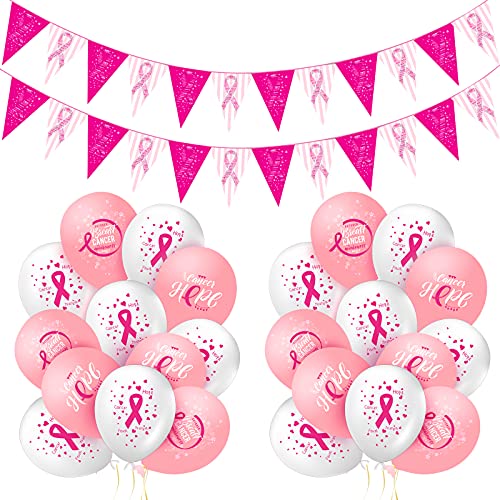 36 Stücke Breast Cancer Bewusstsein Ballons Rosa Band ballons und 2 Stücke Breast Cancer Bewusstsein Banner Rosa Band Wimpel Banner Hope Faith Strength Courage Banner für Party Dekor 36 Stücke Breast Cancer Bewusstsein Ballons Rosa Band ballons und 2 Stücke Breast Cancer Bewusstsein Banner Rosa Band Wimpel Banner Hope Faith Strength Courage Banner für Party Dekor von Zomiboo