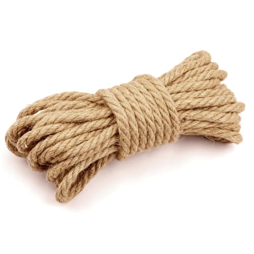 Juteschnur,Zommke 10 m Juteseil Hanfseil Braun Jute-Schnur Seil Kordel für Garten, DIY Kunsthandwerk, Verpackungen und Dekoration (10mm) von Zommke